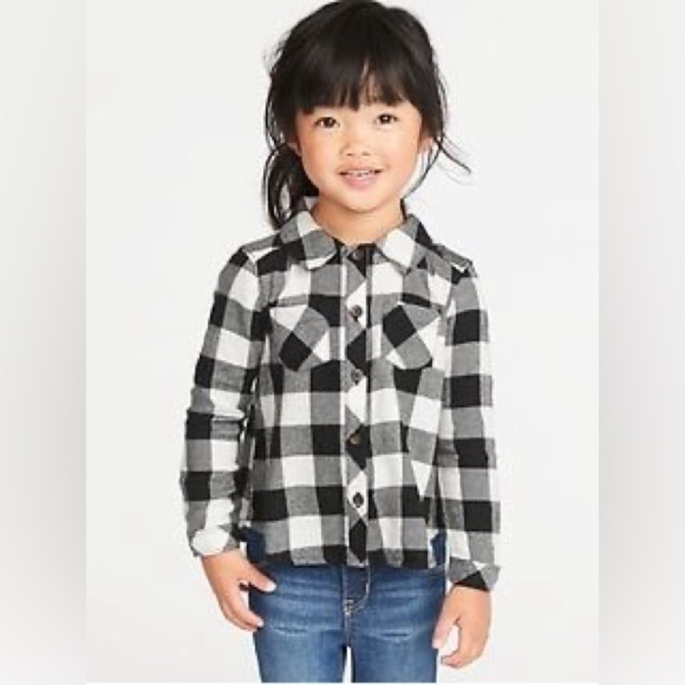 Cat & Jack Black and White Plaid Kids Shirt